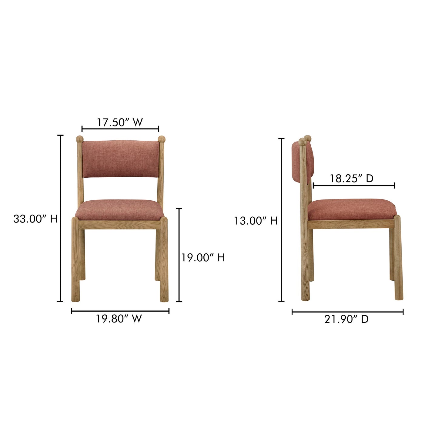 Villetta - Dining Chair (Set of 2) - Deep Pink