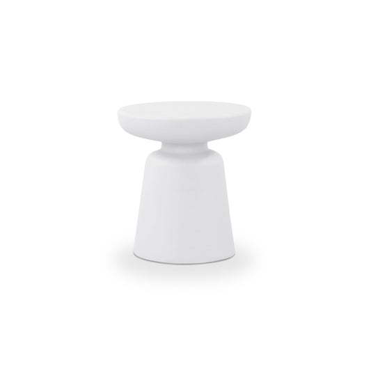 Ruth - Outdoor Side Table - White / Light Brown