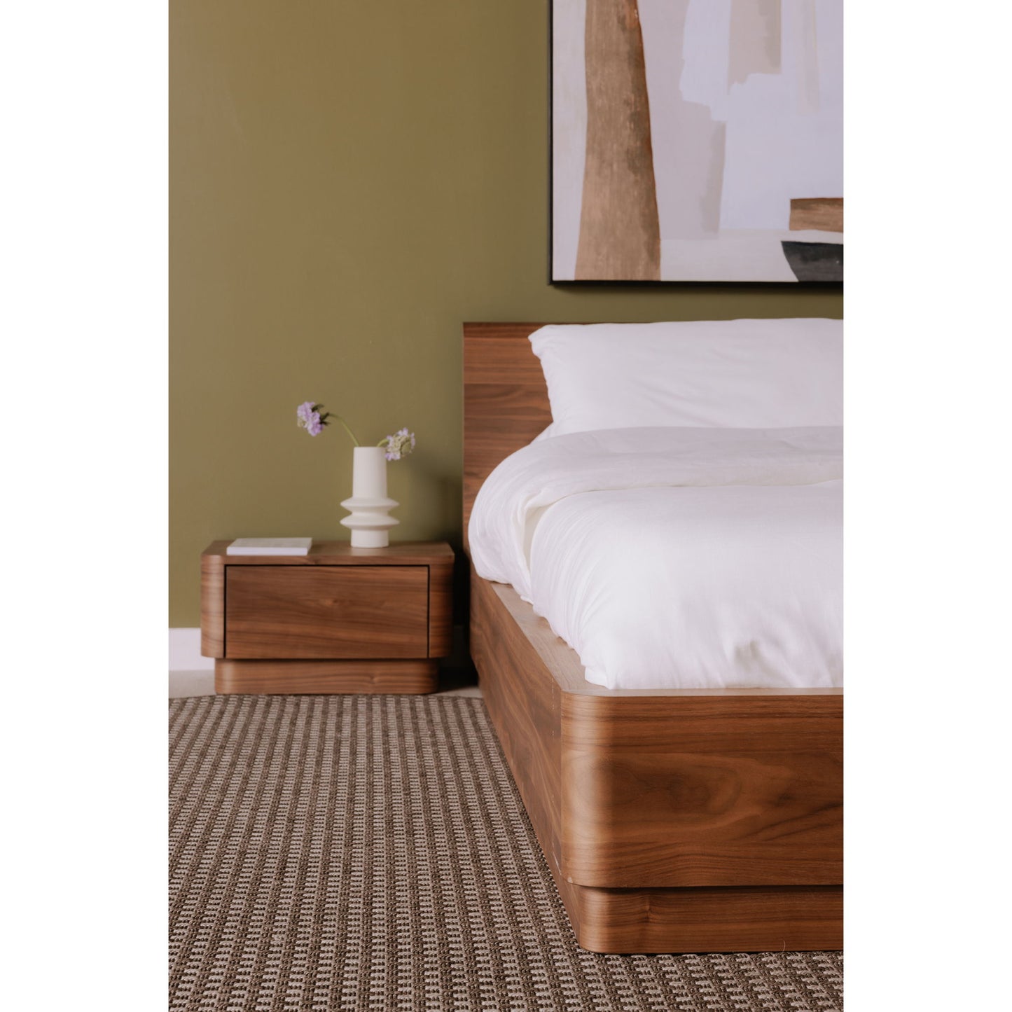 Round Off - Nightstand - Dark Brown
