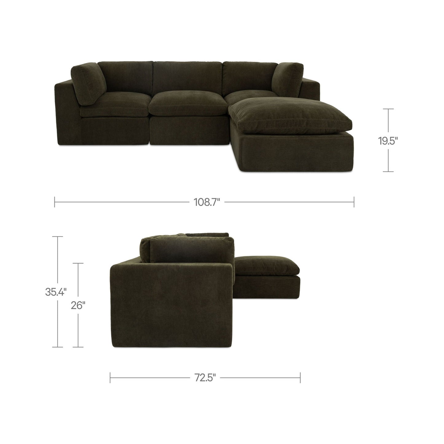 Cates - Lounge Modular Sectional - Dark Green
