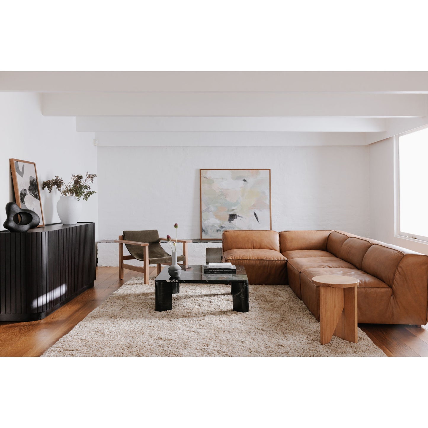 Form - Leather Ottoman - Sonoran Tan