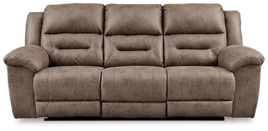 Stoneland - Reclining Power Sofa - Fossil - Faux Leather