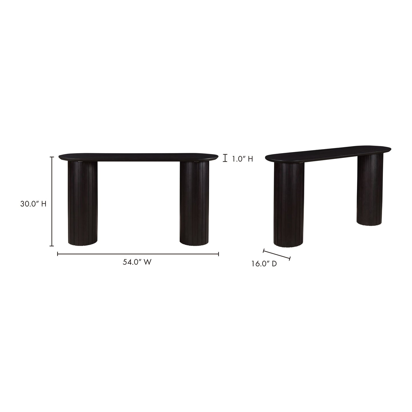 Povera - Acacia Wood Console Table - Black
