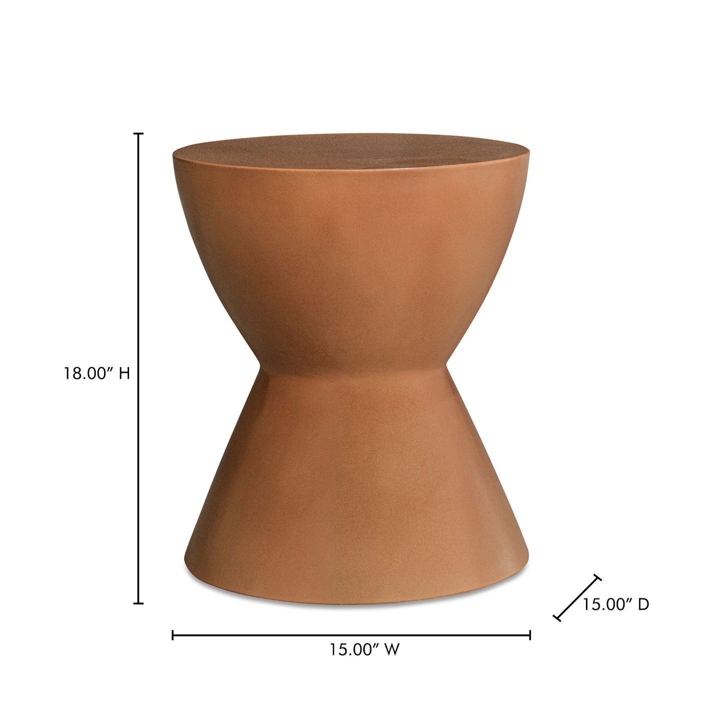 Hourglass - Outdoor Stool - Terracotta
