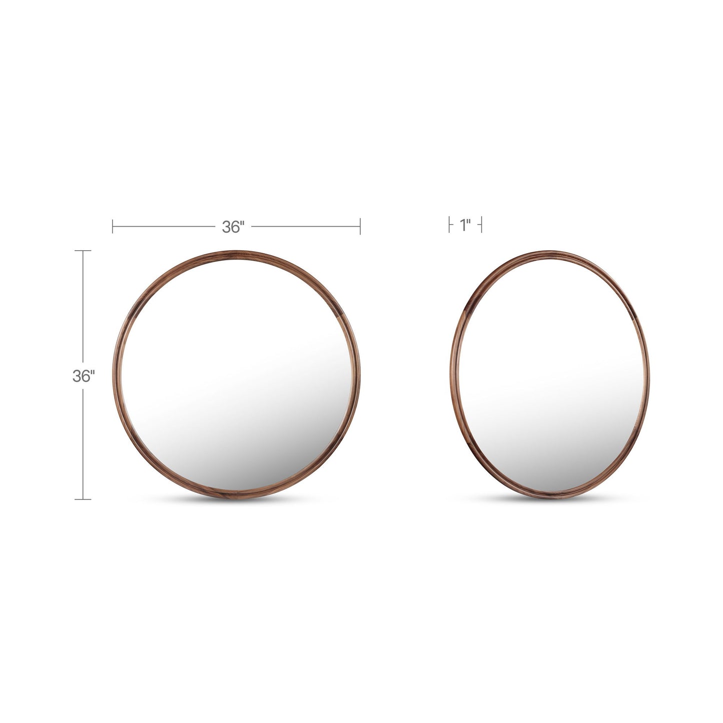 Alcott - Accent Round Mirror Small - Walnut