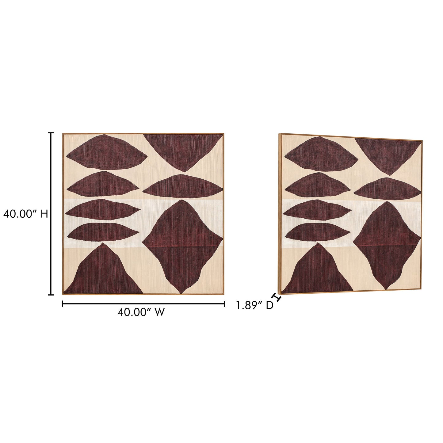 Amada - Framed Painting - Beige