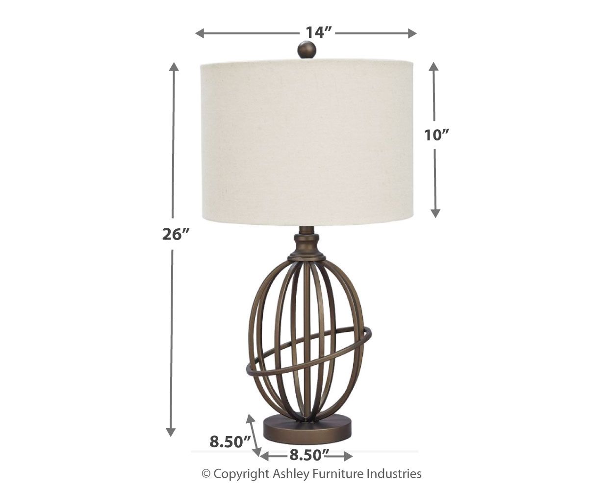 Manasa - Dark Brown - Metal Table Lamp