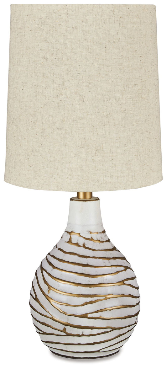 Aleela - Metal Table Lamp  - White / Gold Finish