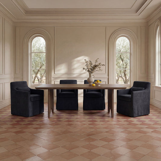 Lydia - Slipcover Dining Chair - Black