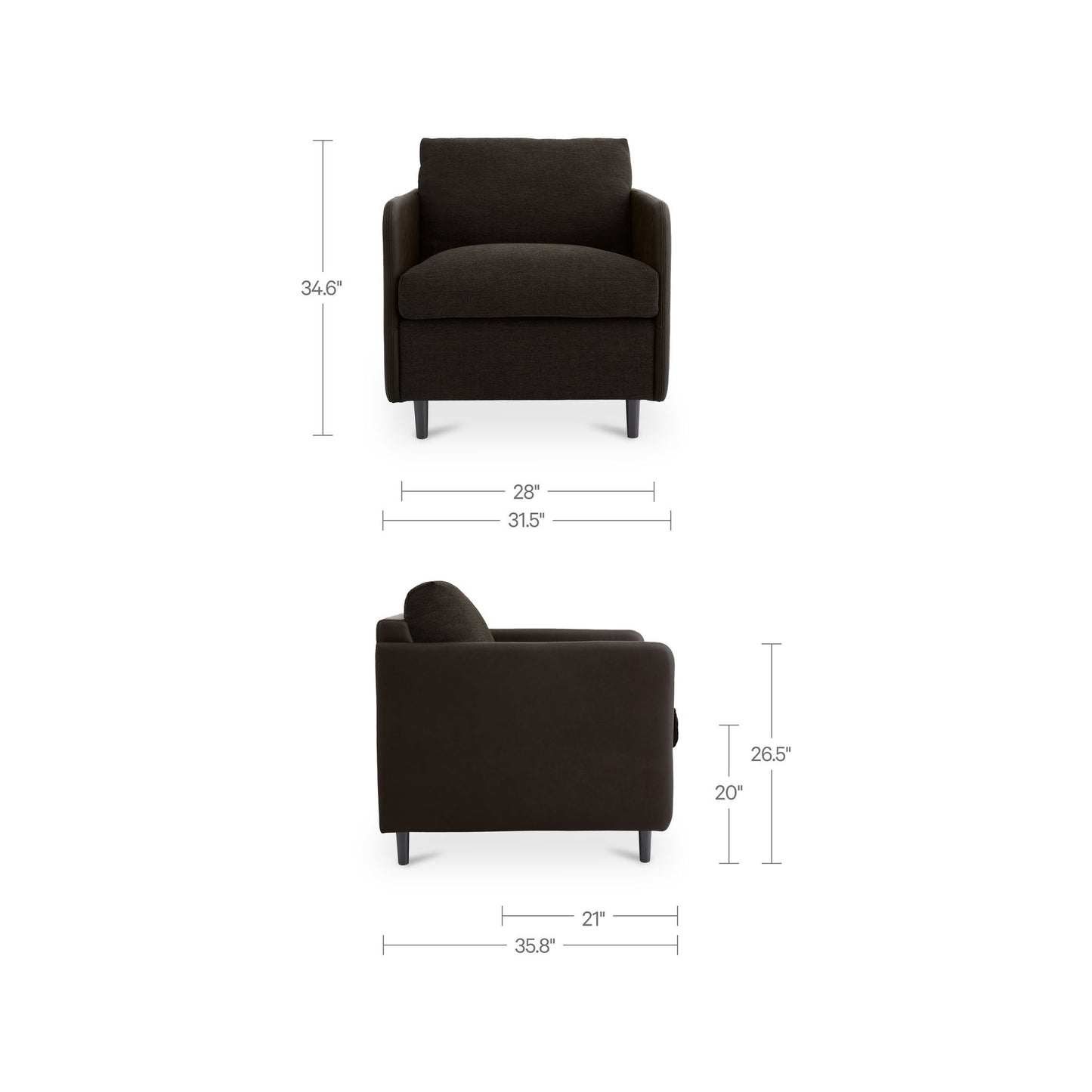 Teller - Accent Chair - Warm Black