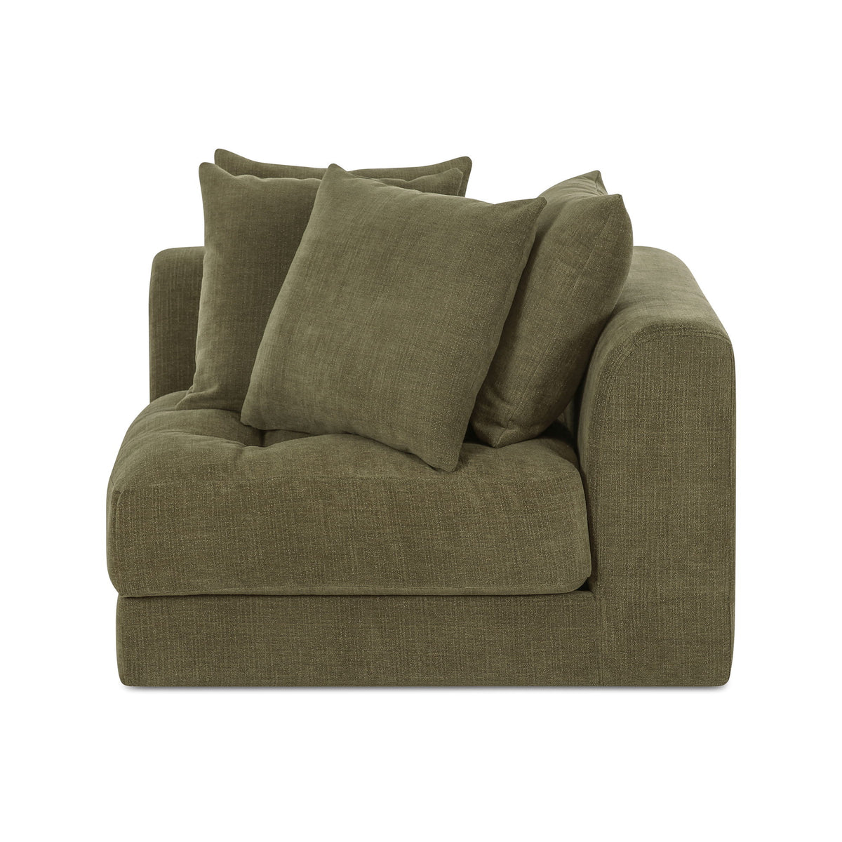 Davie - Corner Chair - Olive Green