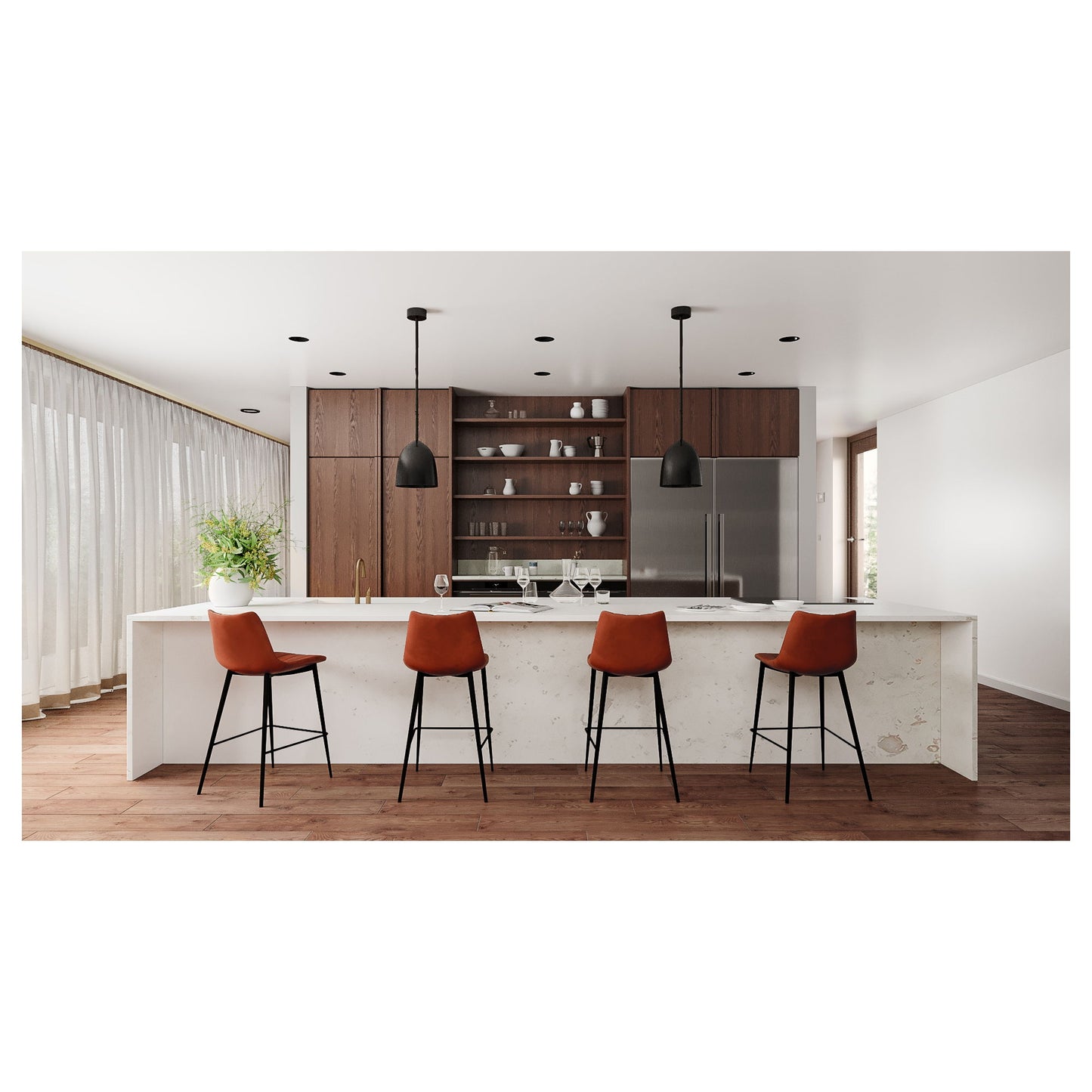 Alibi - Barstool (Set of 2) - Brown