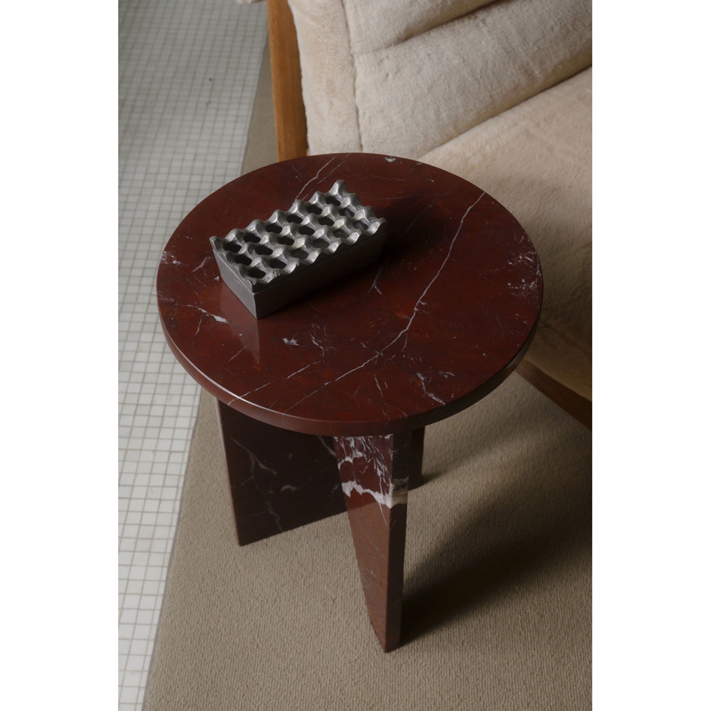 Grace - Accent Table Levante Marble - Red / Rosso