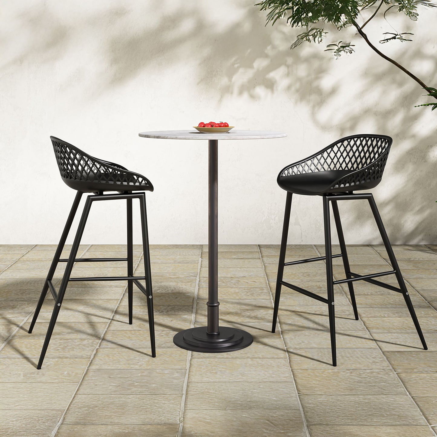 Tori - Outdoor Counter Table - White Marble