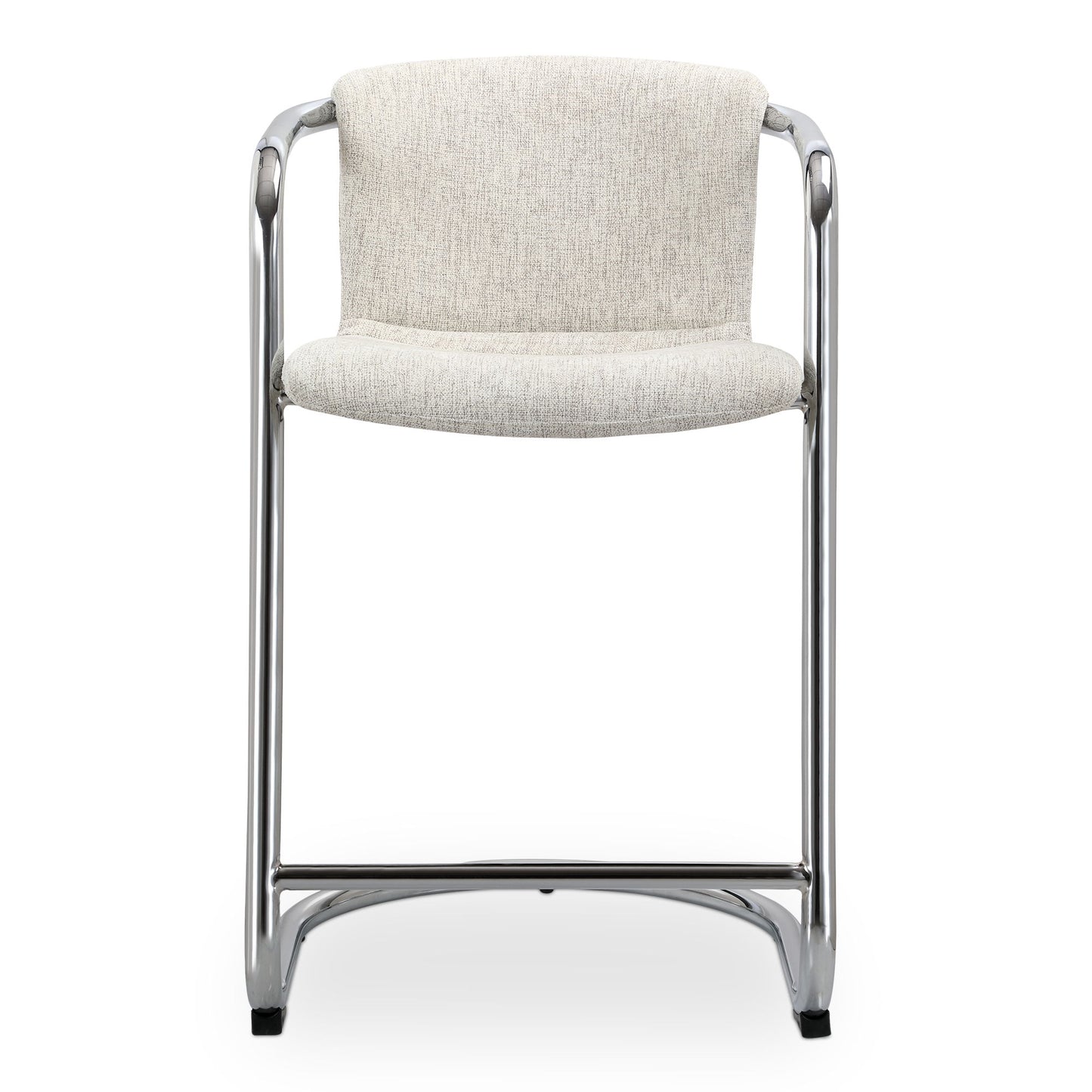 Freeman - Chrome Frame Counter Stool (Set of 2) - Blended Cream