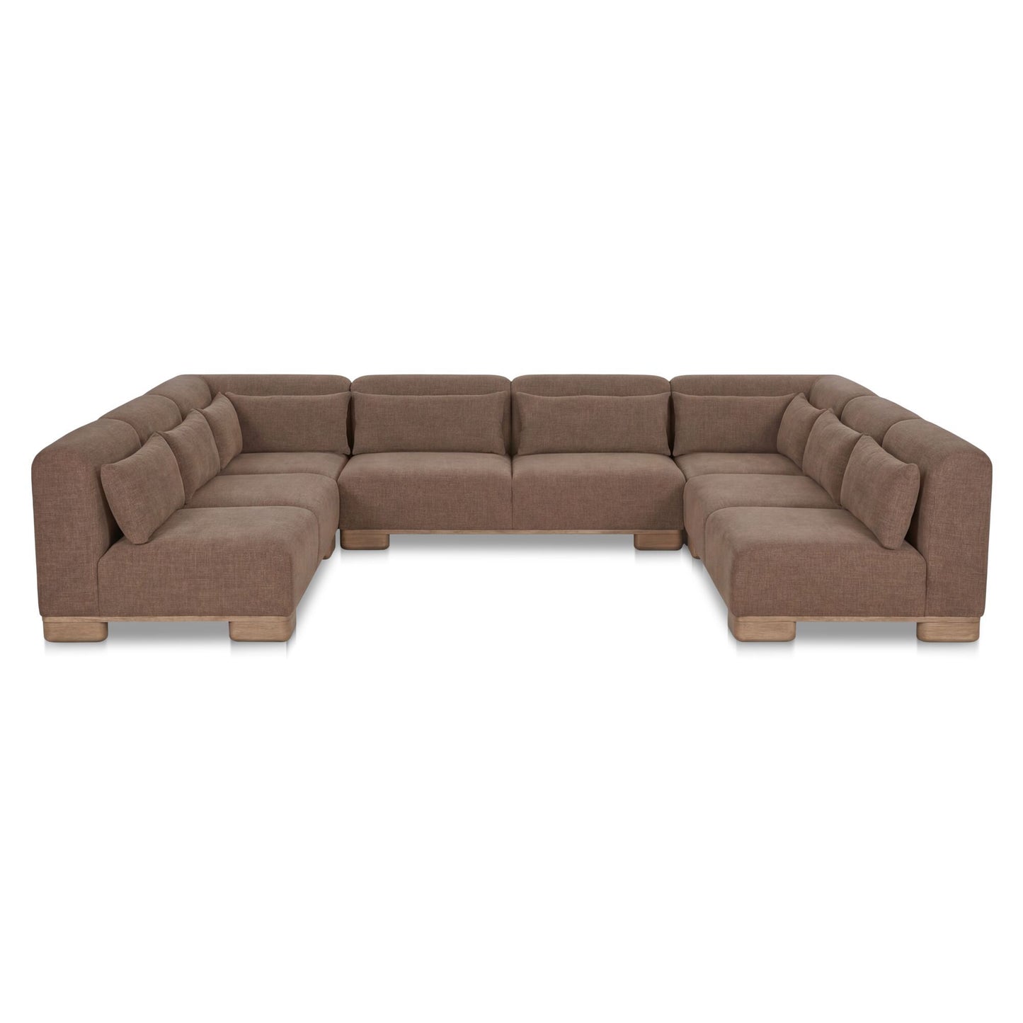 June - U Shaped Modular Sectional - Dark Brown