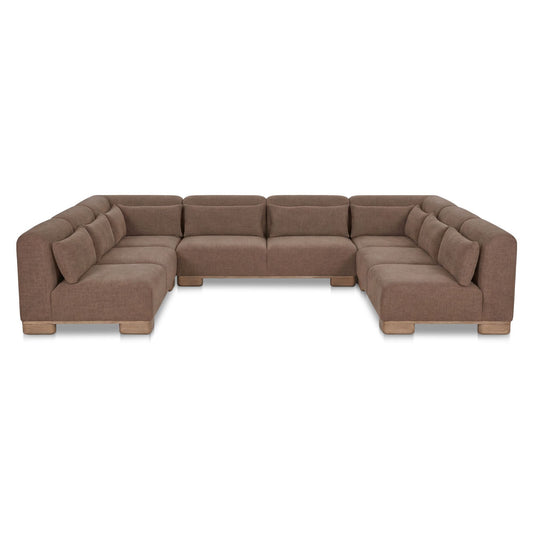 June - U Shaped Modular Sectional - Dark Brown