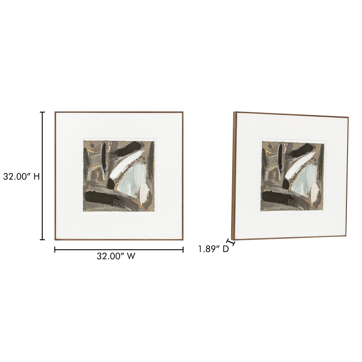 Sonnet - Framed Painting - Gray