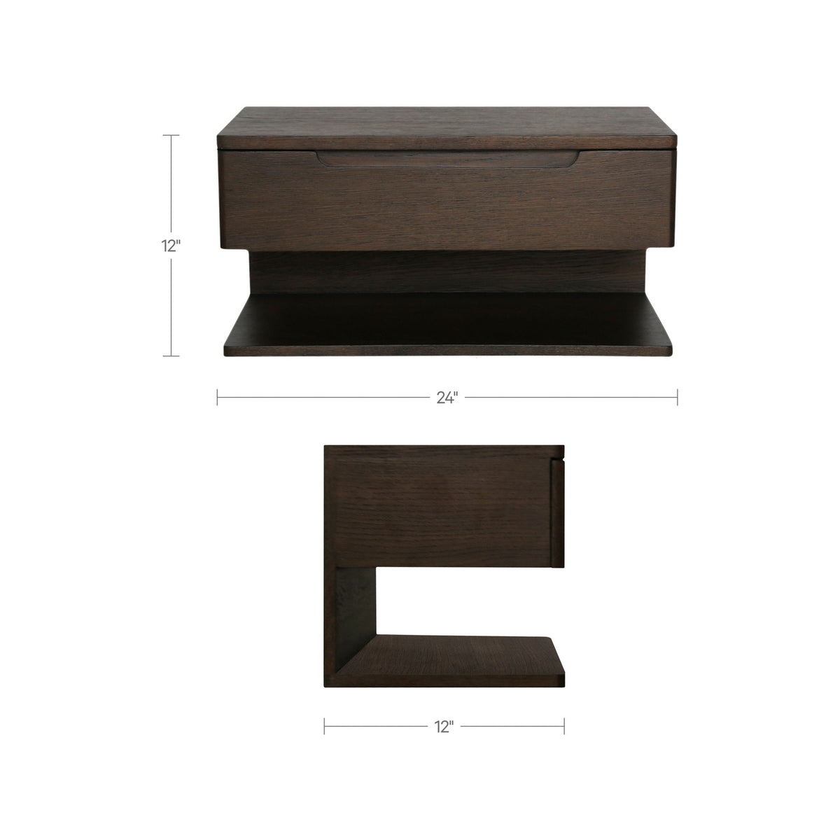 Jonah - Floating Nightstand - Dark Brown