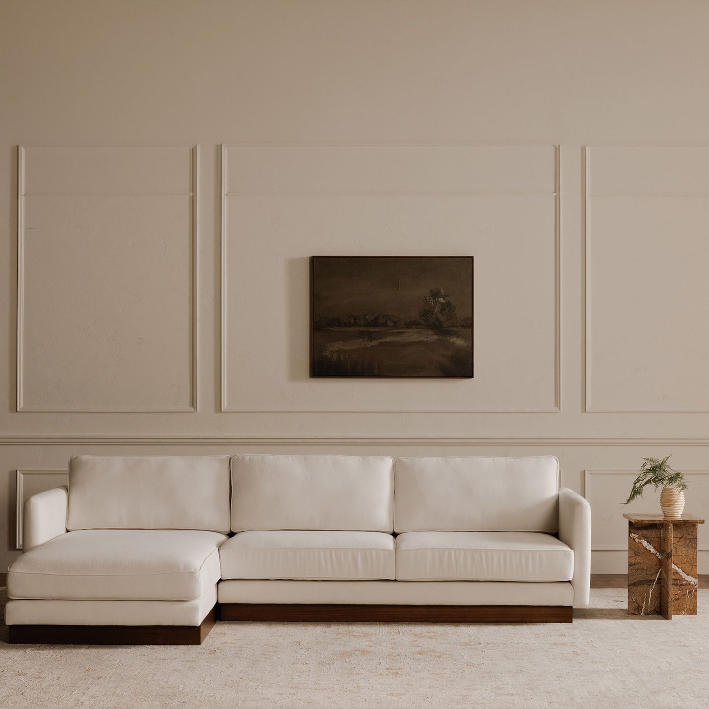 Vernon - Left Sectional - White