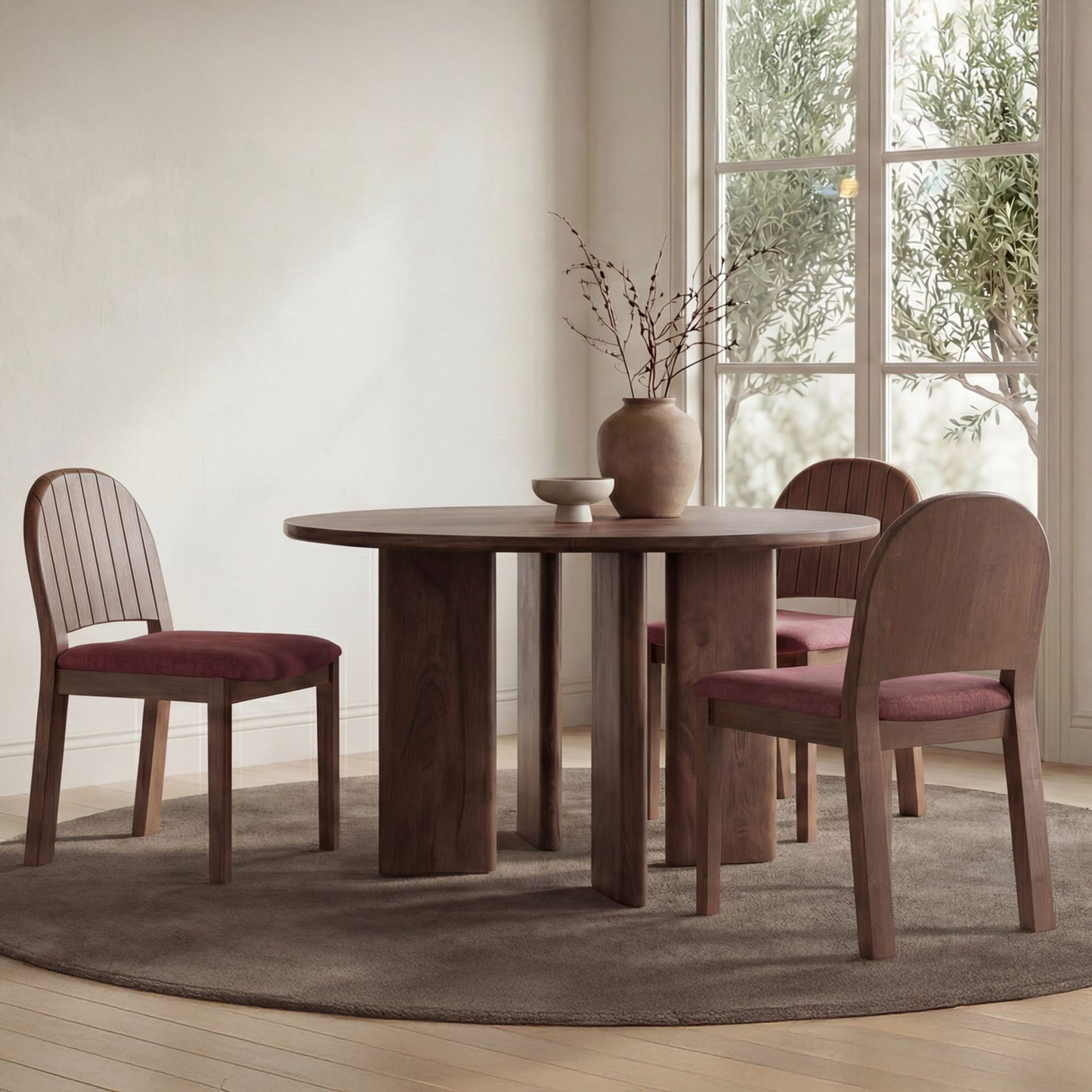 Lia - Round Dining Table - Dark Brown