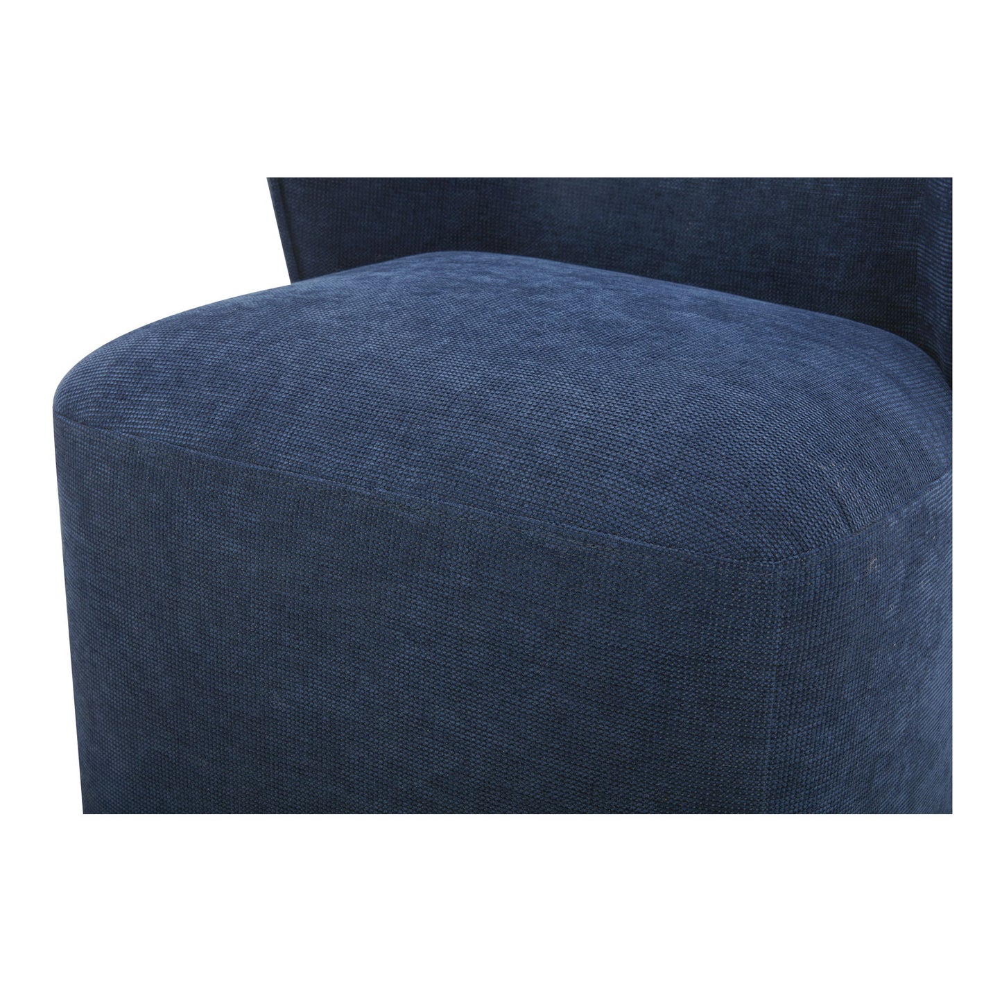 Larson - Fabric Rolling Dining Chair - Navy Blue