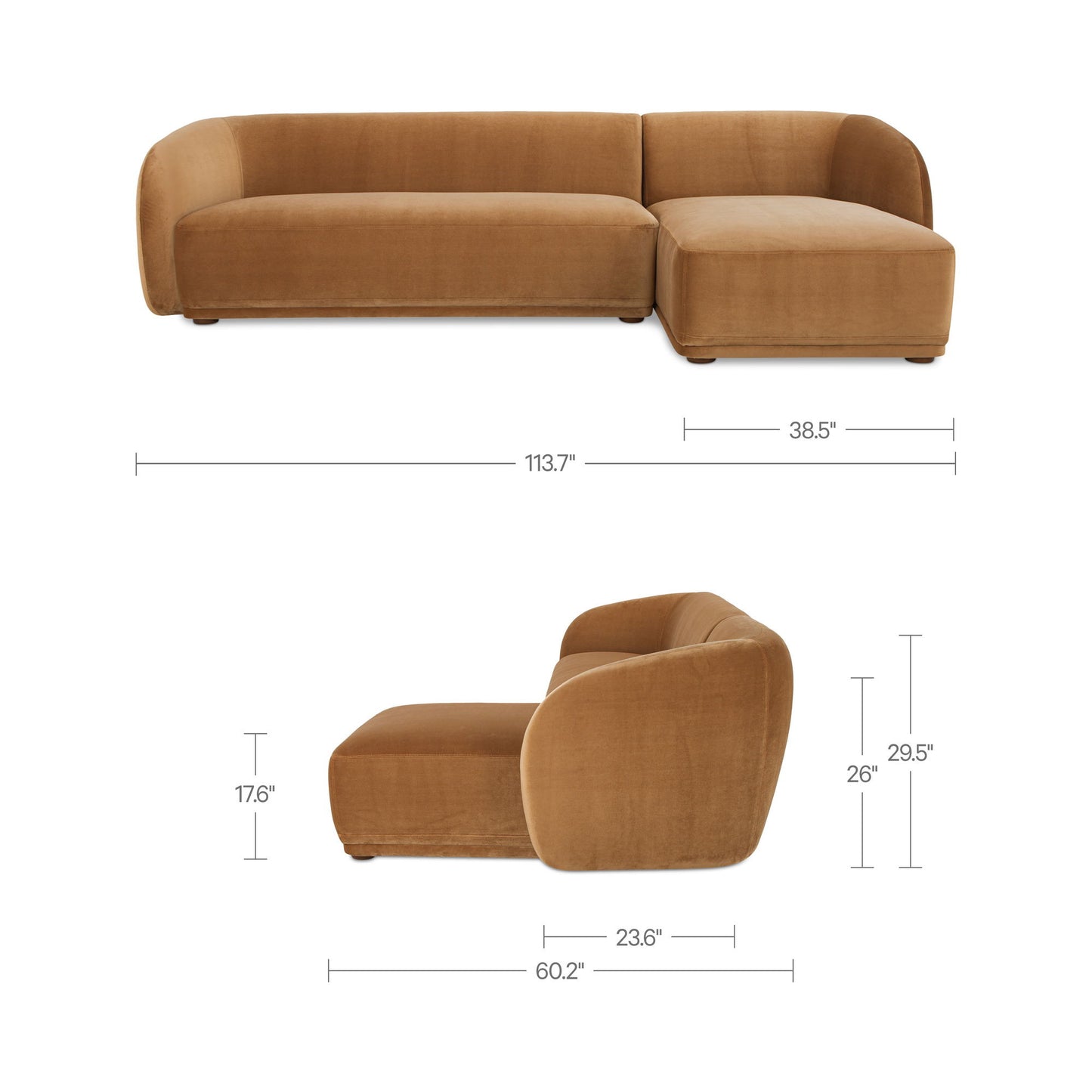 Faye - Right Sectional - Tan