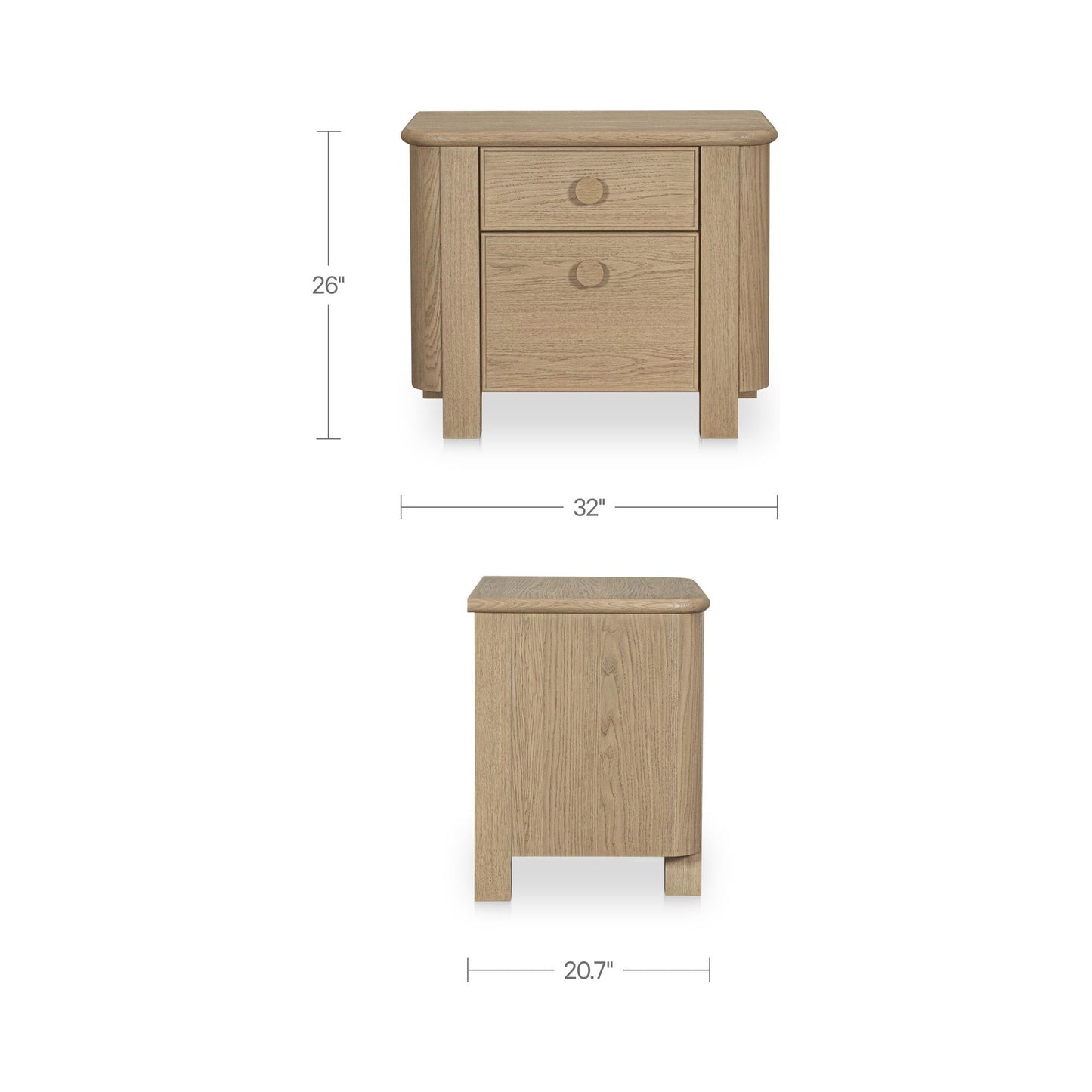 Loren - Large Nightstand - Natural