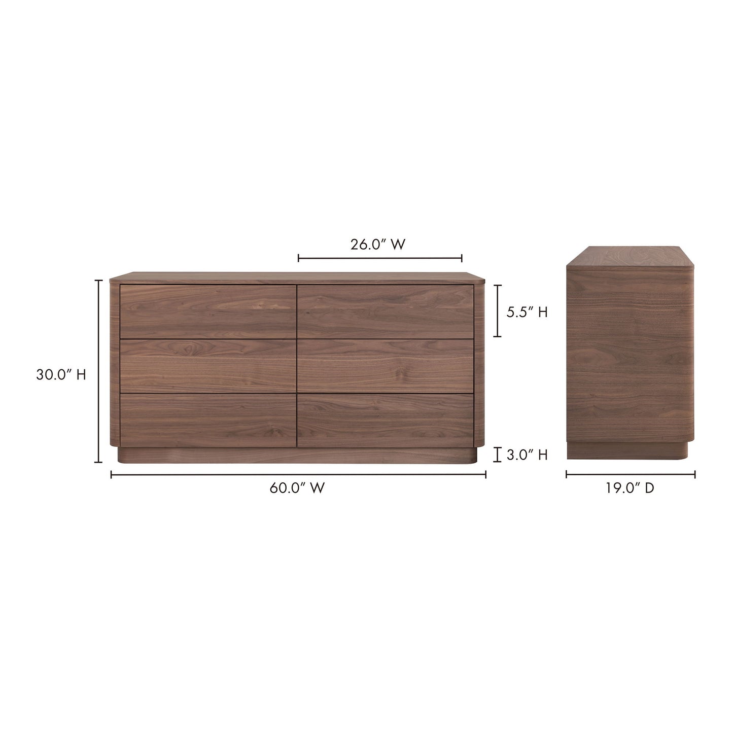 Round Off - Dresser - Dark Brown