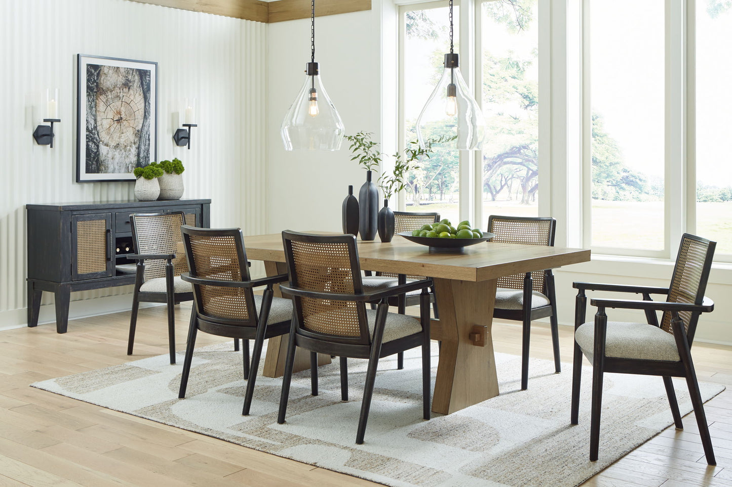Galliden - Black - Dining Upholstered Arm Chair (Set of 2)
