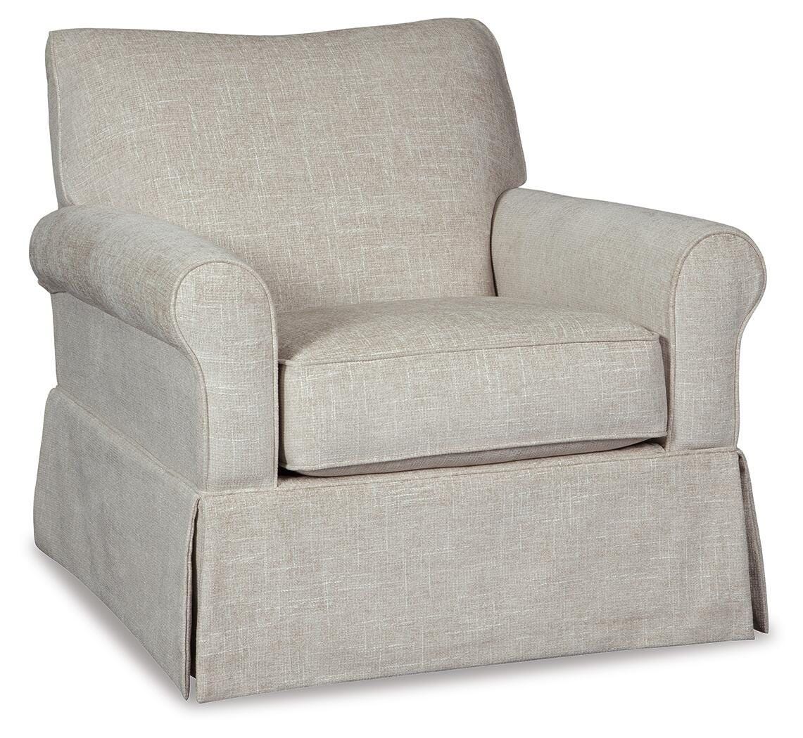 Searcy - Swivel Glider Accent Chair - Quartz - Fabric