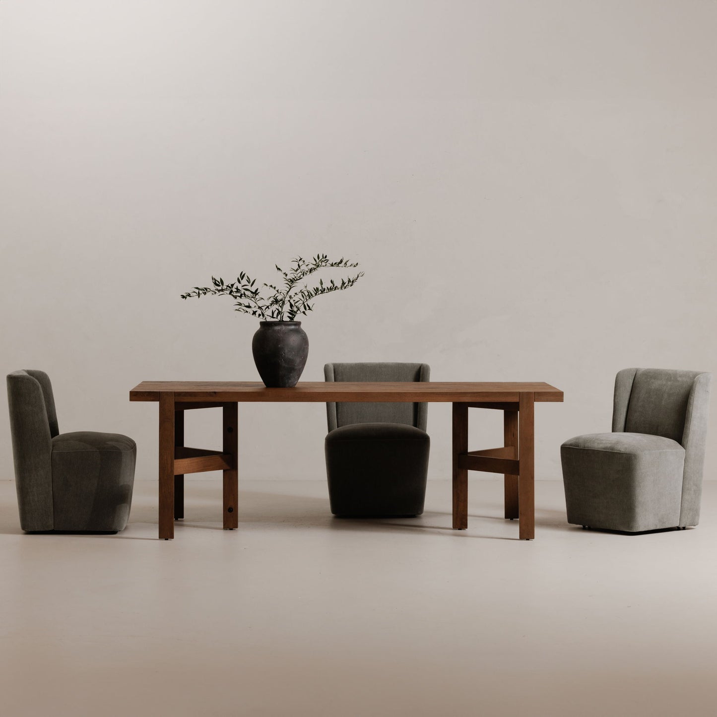 Cormac - Rolling Dining Chair - Slate / Green