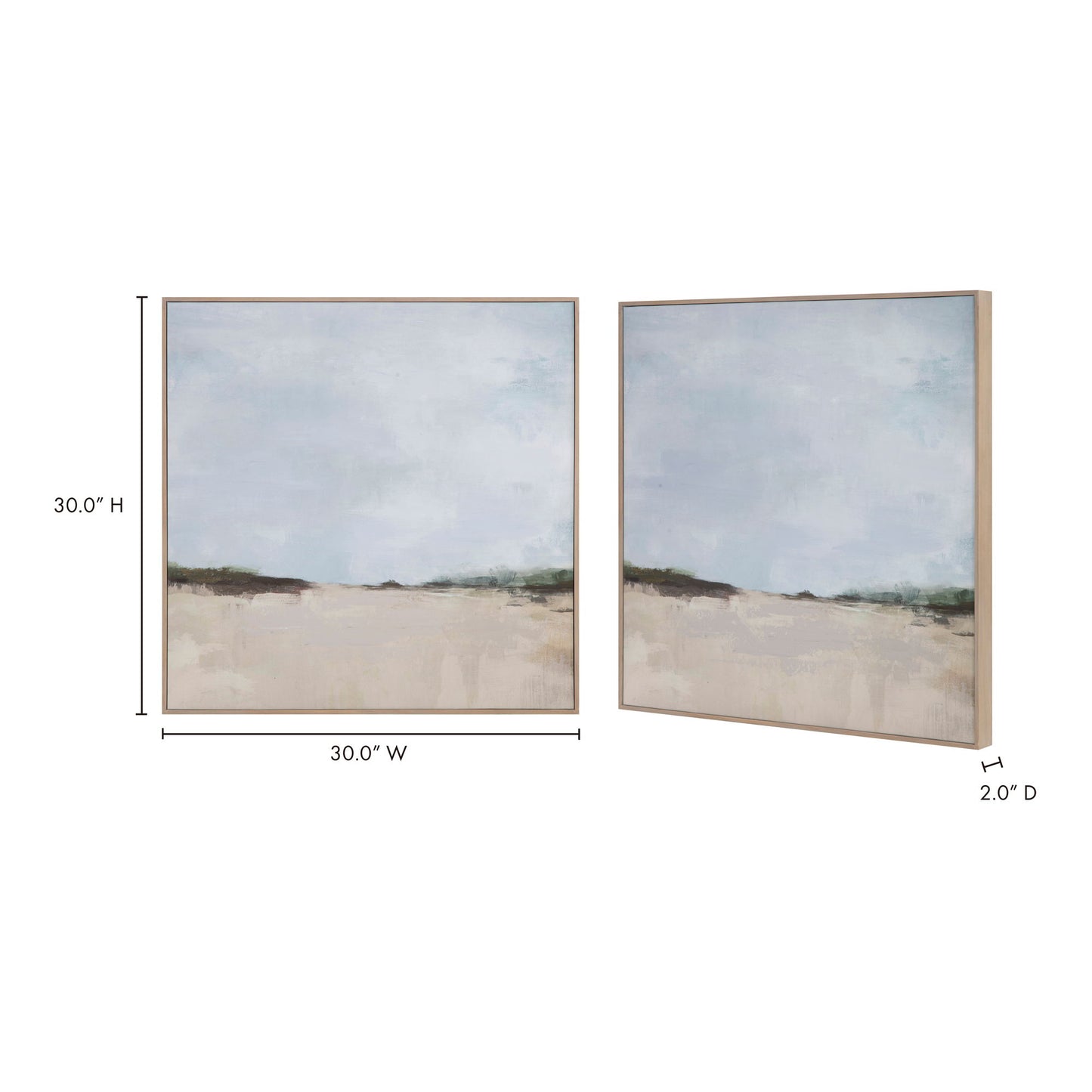 Grasslands - Framed Painting - White