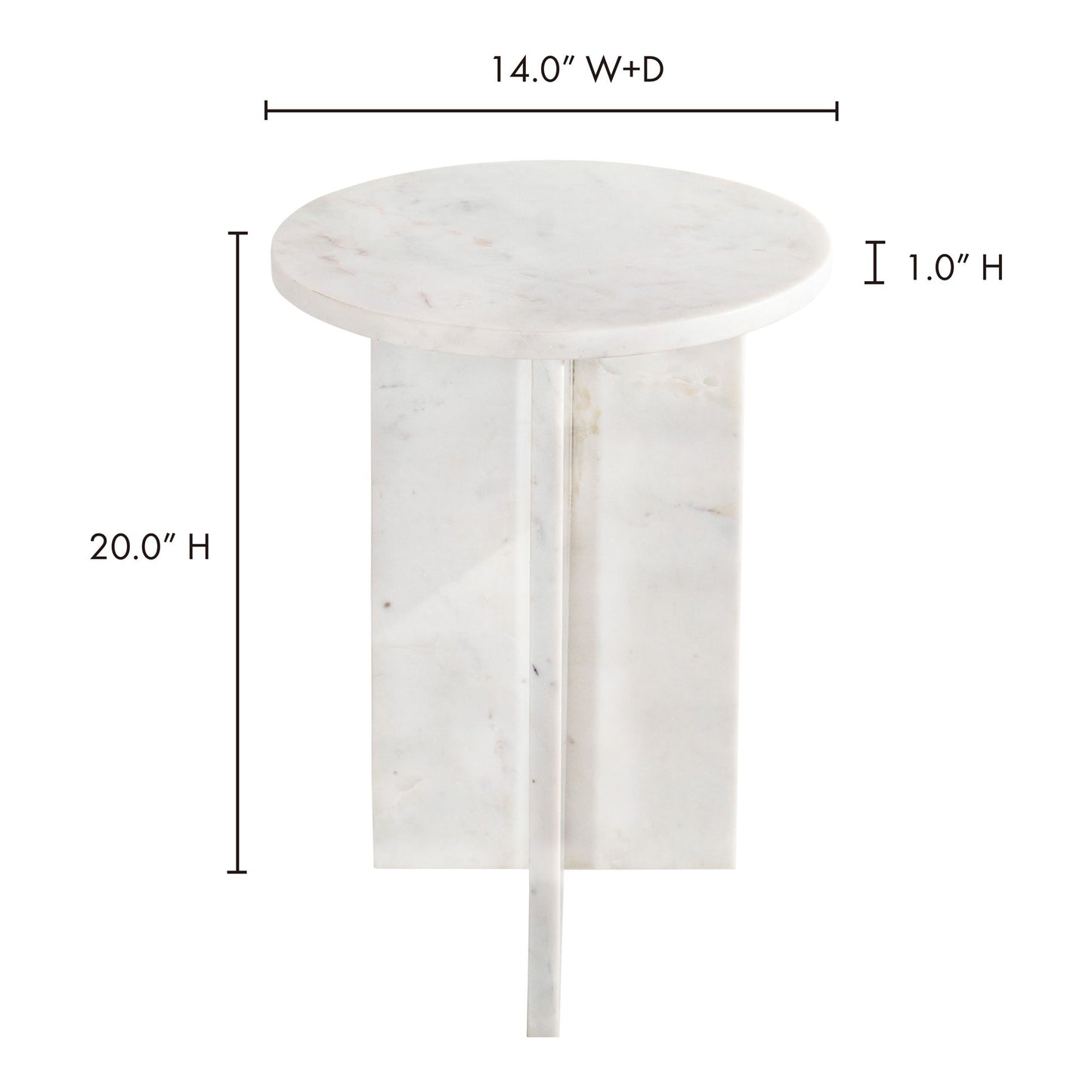 Grace - Marble Accent Table - White