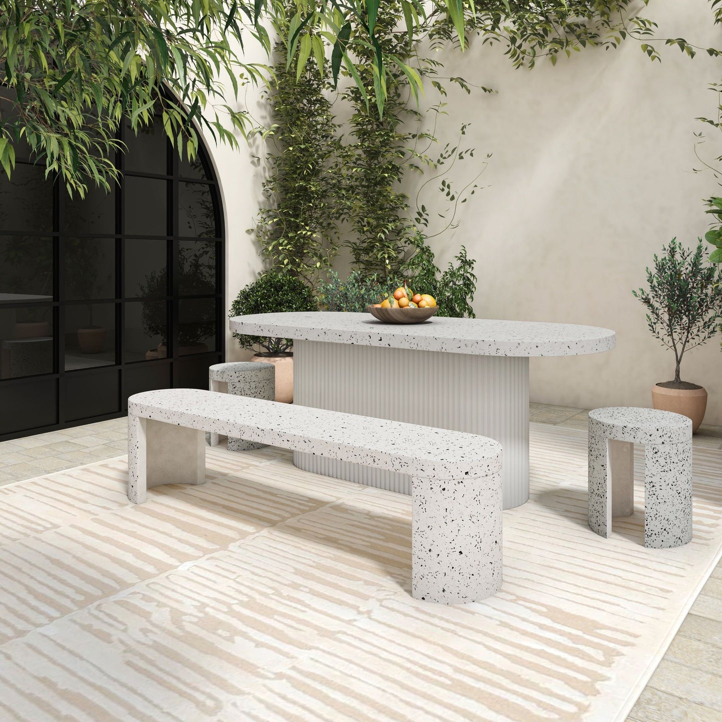 Lyon - Outdoor Bench - White