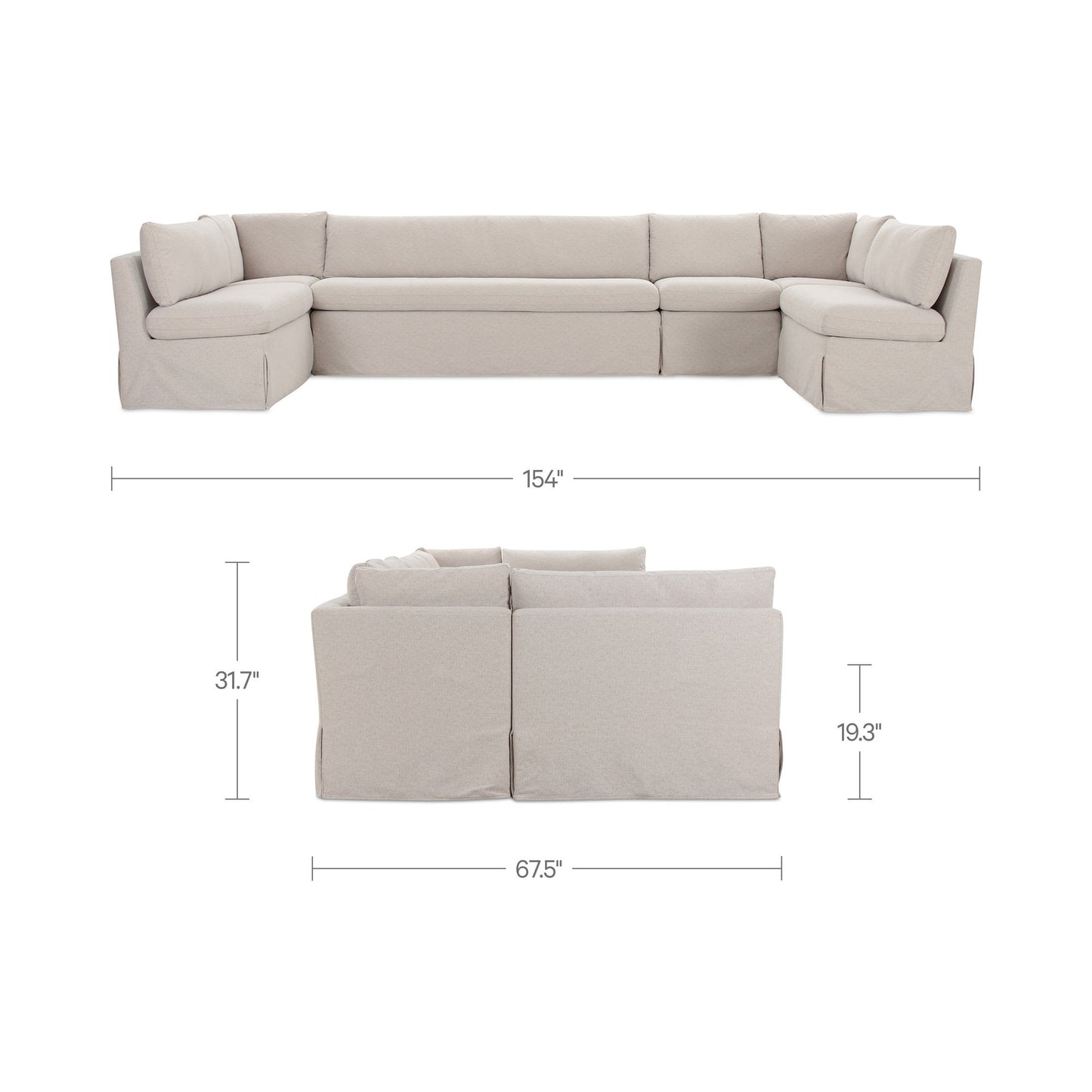 Fable - Slipcover Dining Banquette U-Shape - Beige
