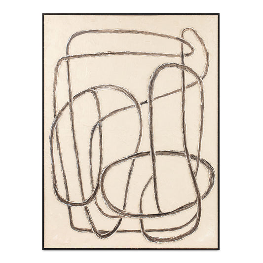 Encounters - Framed Painting - Beige