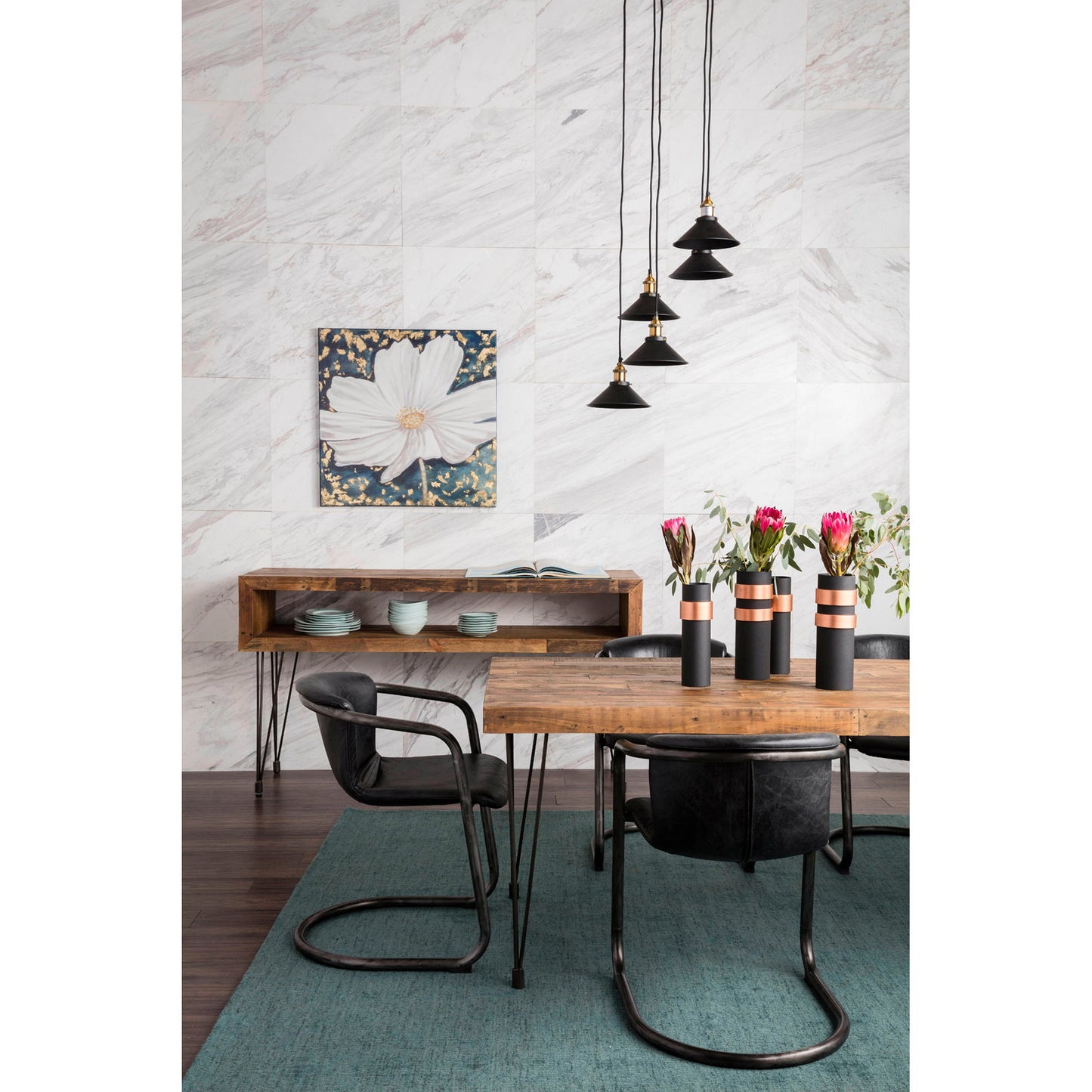 Freeman - Leather Dining Chair (Set of 2) - Onyx Black
