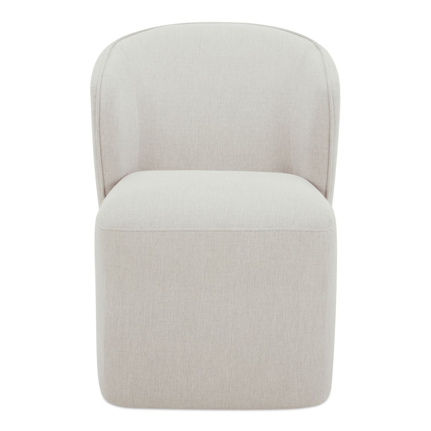 Larson - Fabric Rolling Dining Chair - Heather Gray