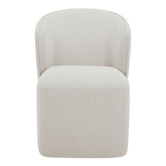 Larson - Fabric Rolling Dining Chair - Heather Gray