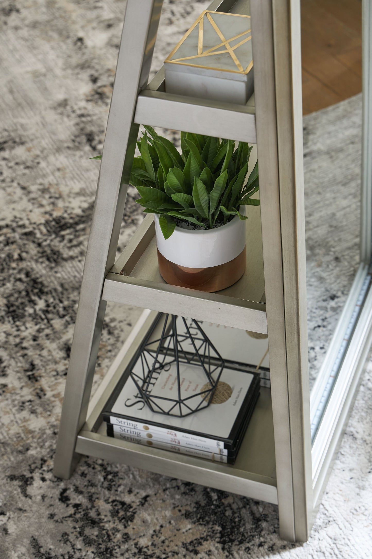 Evesen - Champagne - Floor Standing Mirror With Storage