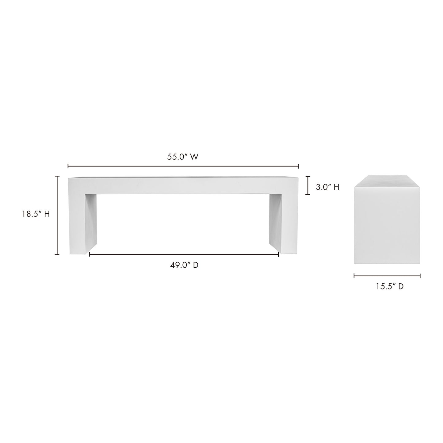 Lazarus - Outdoor Bench - White