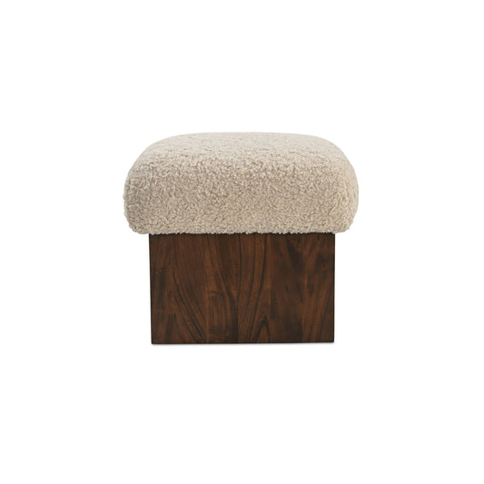 Serge - Ottoman Faux Shearling - Cream / White / Dark Brown