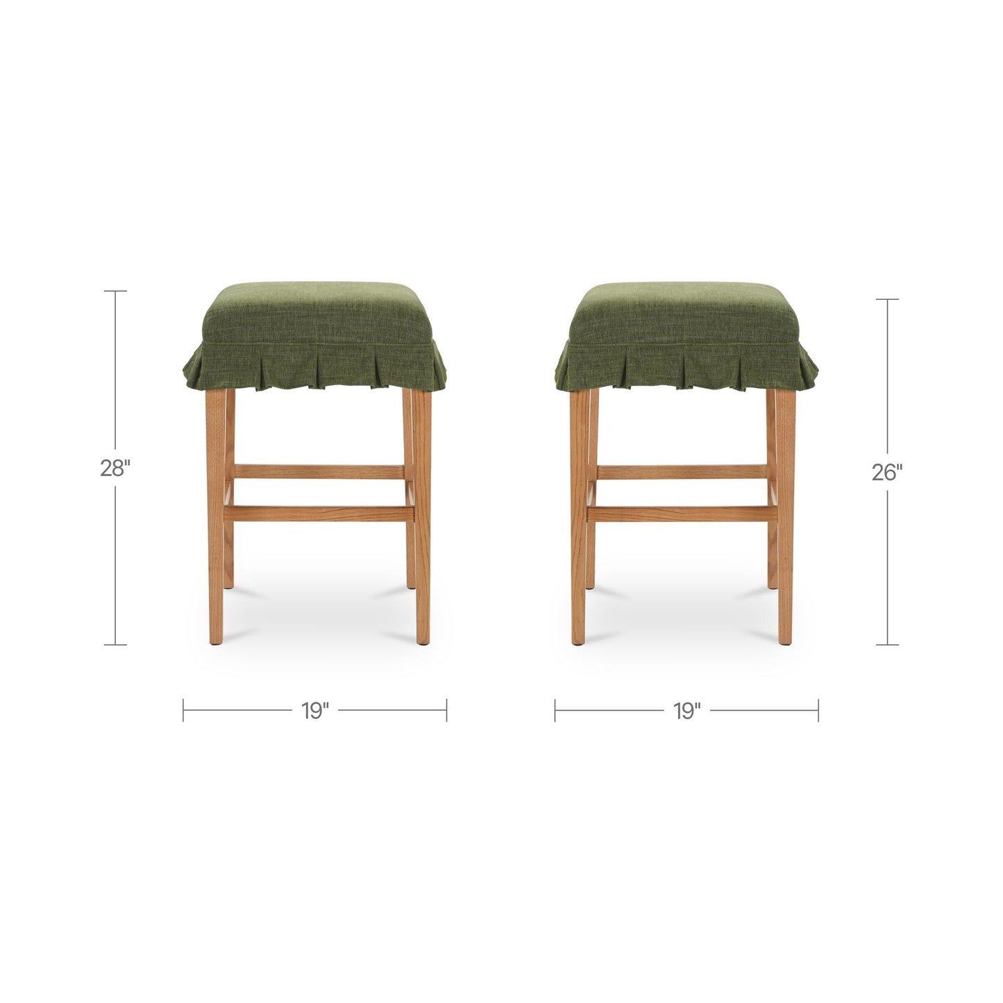 Anna - Counter Stool - Green / Light Brown