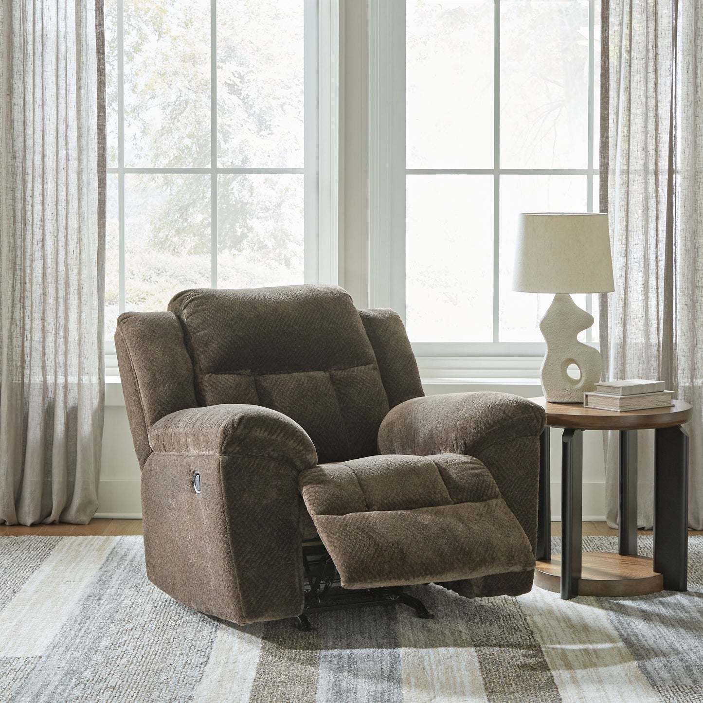 Frohn - Chocolate - Rocker Recliner - Fabric