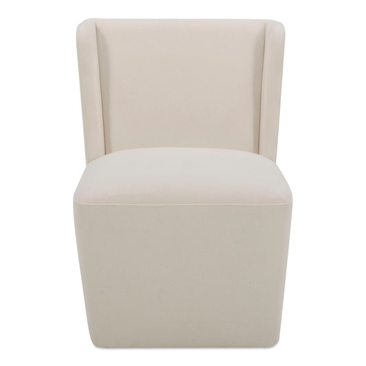 Cormac - Rolling Dining Chair - Cream / White