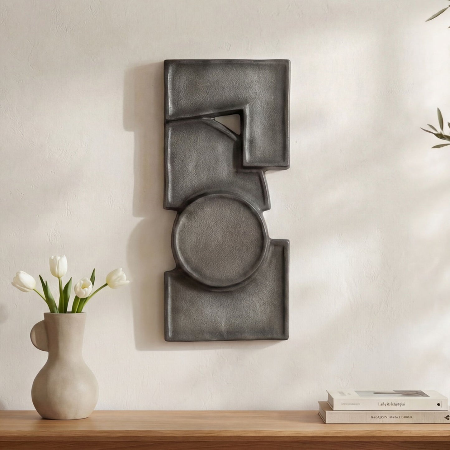 Teo - Wall Sculpture - Charcoal