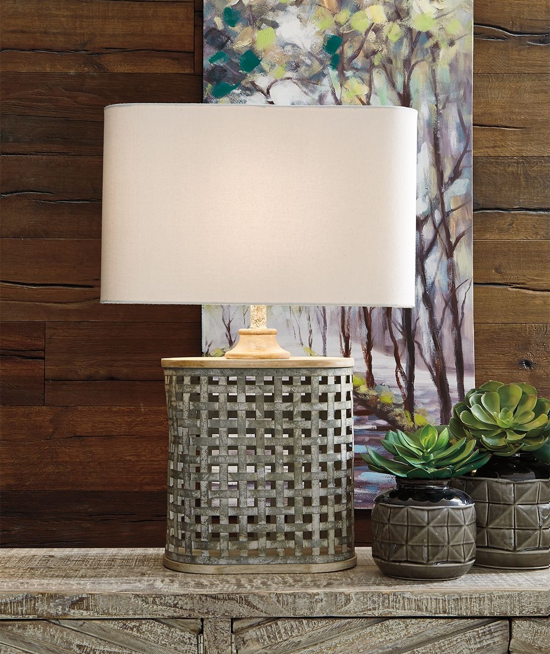 Deondra - Gray - Metal Table Lamp