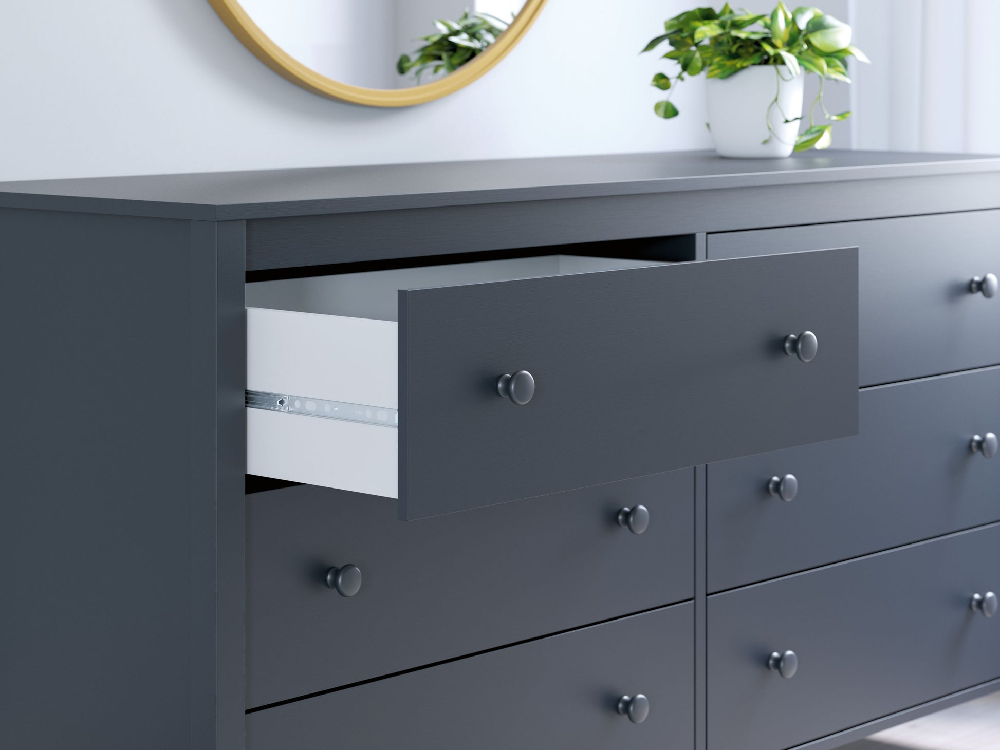 Simmenfort - Six Drawer Dresser - Navy Blue 5 Corners Furniture Simmenfort - Six Drawer Dresser - Navy Blue 5 Corners Furniture