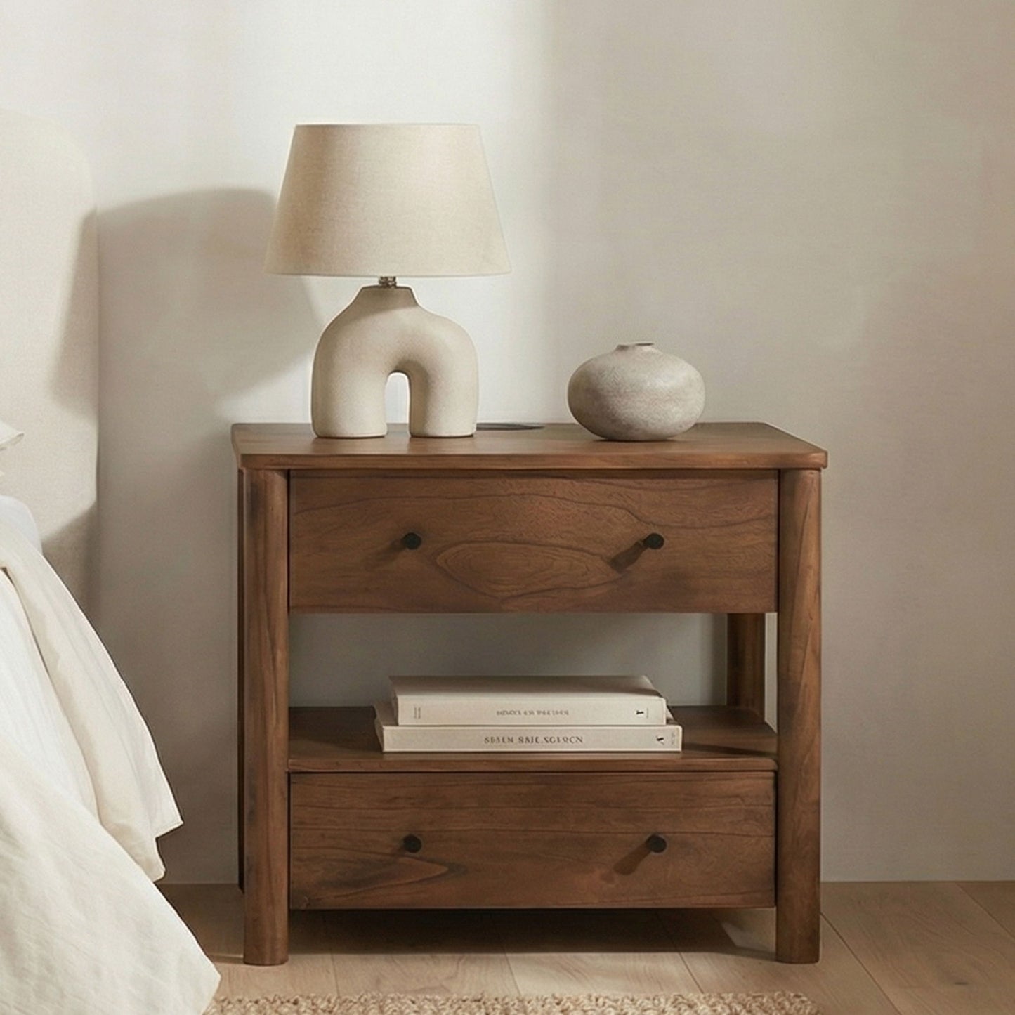 Lottie - Charging Nightstand - Brown